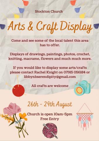 Art & Craft Display in Stockton Church over the bank holiday weekend