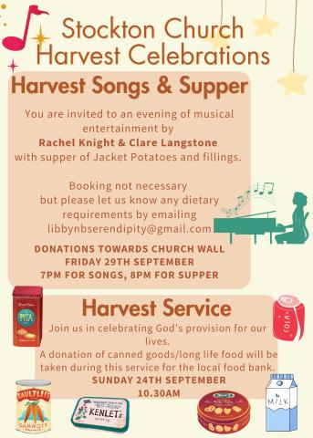 Details of Harvest Celebrations at Stockton Church