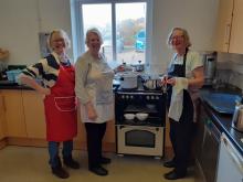 The catering team preparing Lent lunches